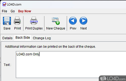 Electronic Cheque Writer screenshot