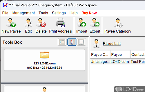 ChequeSystem Electronic Cheque Writer Screenshot