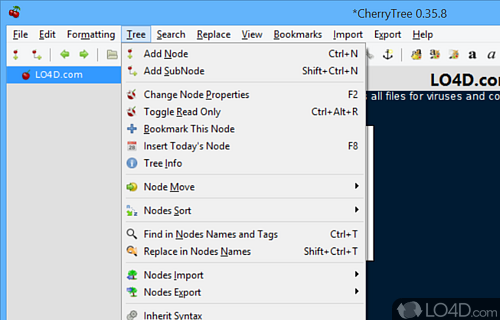 CherryTree for Windows screenshot