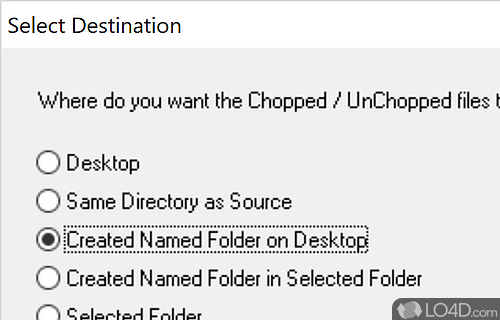 User interface - Screenshot of Chop