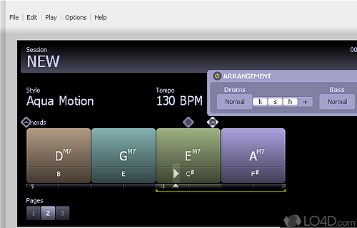 Screenshot of ChordPulse - Create songs in a user friendly interface