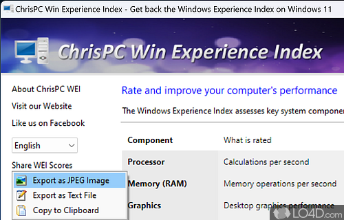 download the last version for apple ChrisPC Win Experience Index 7.22.06