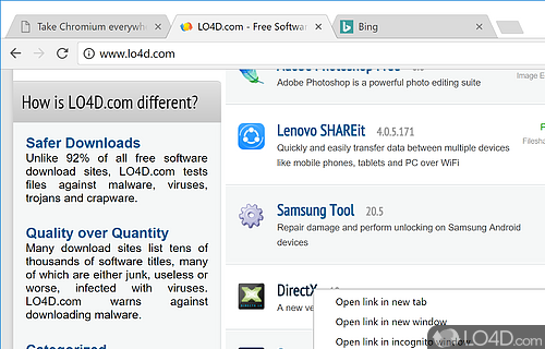 Open-source - Screenshot of Chromium x64