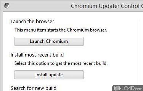 Screenshot of Chromium Updater - User interface