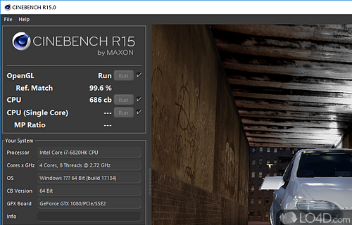 Start the test at the press of a button - Screenshot of Cinebench