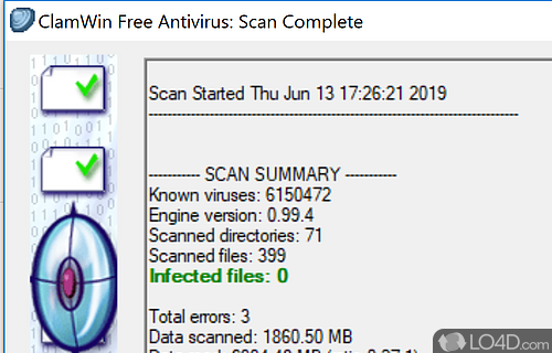 User interface - Screenshot of ClamWin Antivirus