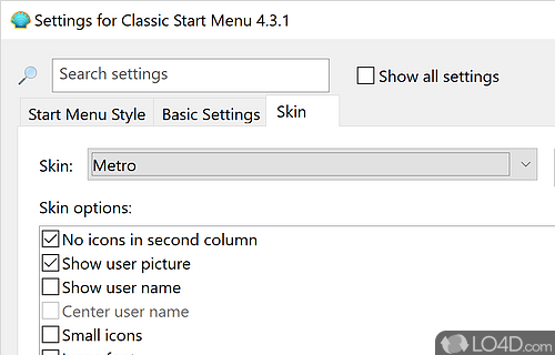Restore Windows Start button and Start menu on Windows 10 or 8 - Screenshot of Classic Shell