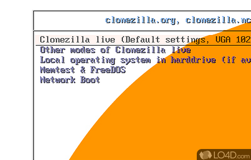 Screenshot of Clonezilla UEFI - Create partition and disk images for backup purposes and restore them whenever necessary
