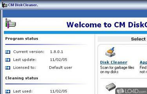 Screenshot of CM DiskCleaner - User interface