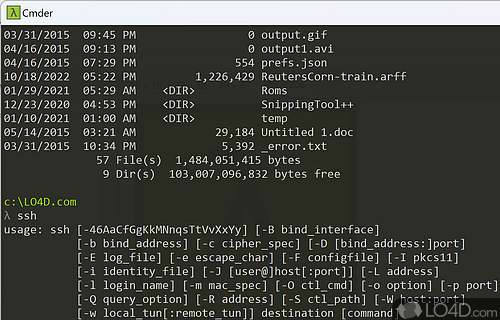 Command line console emulator - Screenshot of Cmder