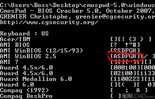 CmosPwd Screenshot
