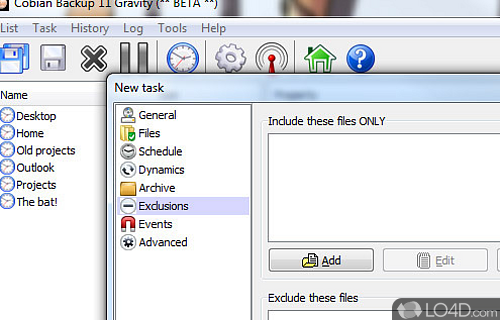 Screenshot of Cobian Backup - Multi-threaded program that can be used to schedule