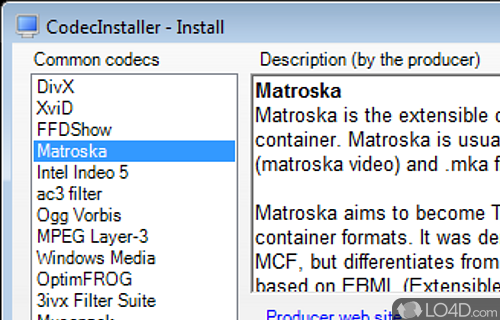 CodecInstaller Screenshot