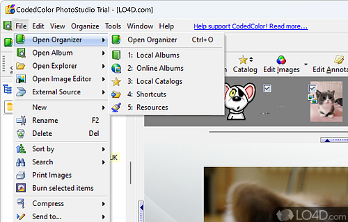 User interface - Screenshot of CodedColor PhotoStudio
