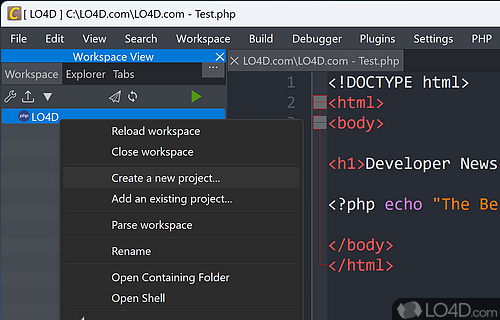 Streamlined and user-friendly code editor - Screenshot of CodeLite