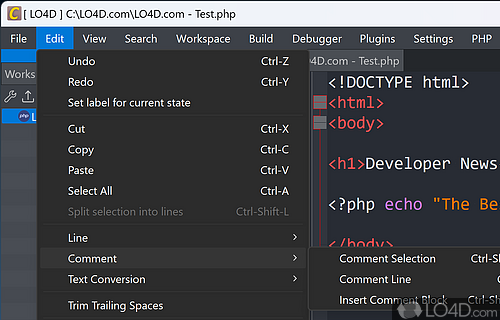 Develop and debug Node.js projects with the help of this powerful IDE - Screenshot of CodeLite