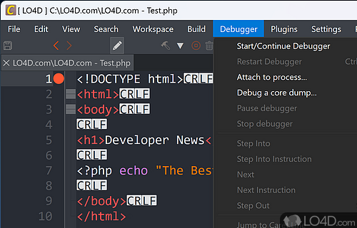 C, C++, PHP and JavaScript - Screenshot of CodeLite