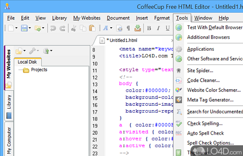 CoffeeCup Free HTML Editor screenshot