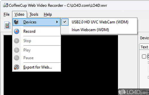 Associate WebcamMax with several programs - Screenshot of CoffeeCup WebCam