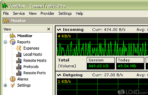 Screenshot of CommTraffic - User interface