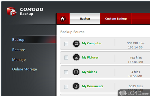 Comodo Backup Screenshot