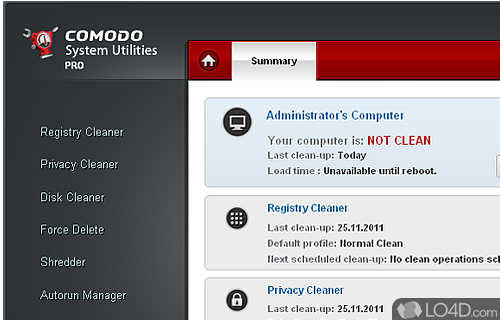 Screenshot of Comodo System Utilities - User interface