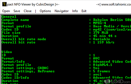 Popular viewer for text files containing ASCII Art - Screenshot of Compact NFO Viewer