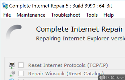 Repair the Internet connection and related problems - Screenshot of Complete Internet Repair