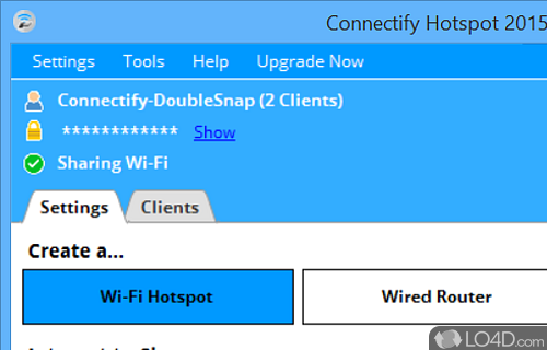 Intuitive interface makes it easy to use - Screenshot of Connectify Hotspot