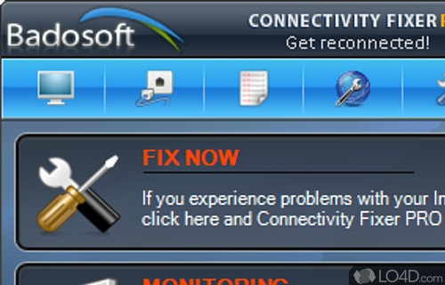 Screenshot of Connectivity Fixer - Practical solution for those who need to fix their Internet connection without having to go through complicated settings