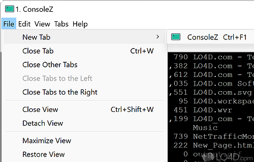 Simultaneously work on more projects - Screenshot of ConsoleZ
