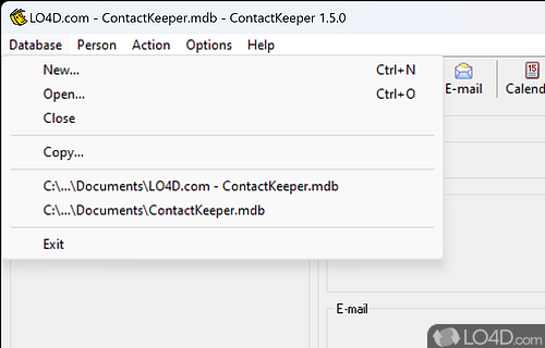 Clean feature lineup - Screenshot of ContactKeeper