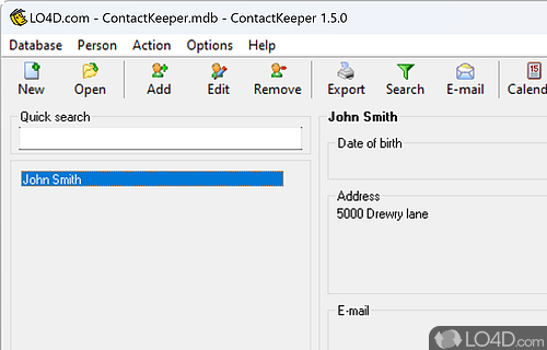 Program worth having when you need to store contact information into a database (MDB file format) - Screenshot of ContactKeeper