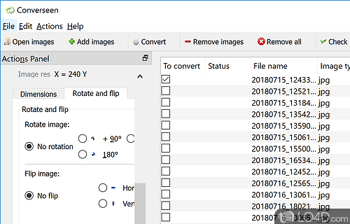 Resize images - Screenshot of Converseen