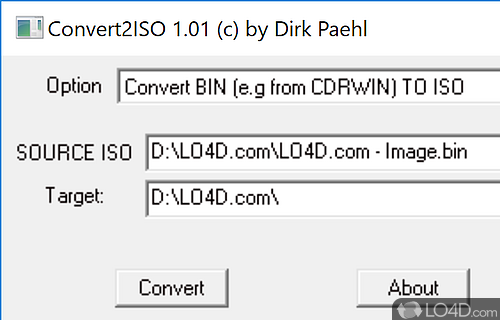 Convert NRG and BIN CD / DVD image files to ISO - Screenshot of Convert2ISO