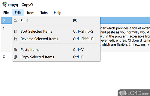 Increase the number of items copied in clipboard - Screenshot of CopyQ