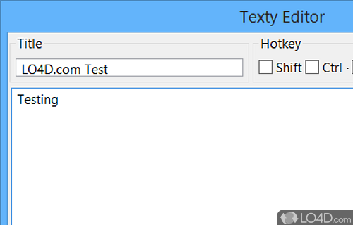 User interface - Screenshot of CopyTexty