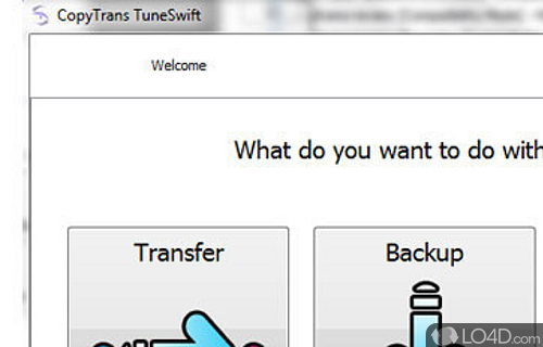 Screenshot of CopyTrans TuneSwift - Transfer iTunes library, create backups of music