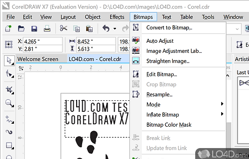 Apply a number of filters and effects to all types of images - Screenshot of CorelDRAW