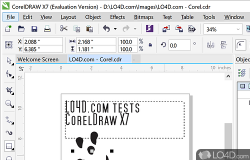 Preloaded materials - Screenshot of CorelDRAW