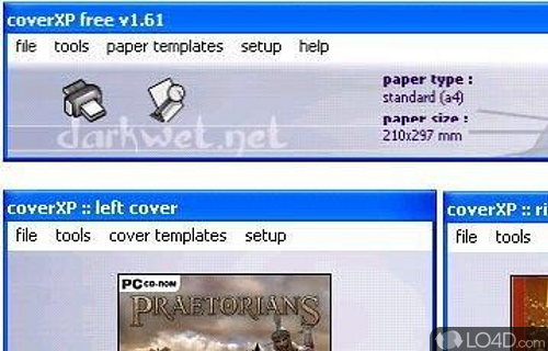 Screenshot of coverXP Pro - Helps to print cd/dvd labels and covers