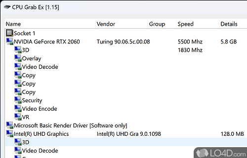 Detect and prevent potential hardware failures - Screenshot of CPU Grab Ex