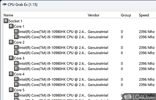 Stress CPU (central processing unit) for testing - Screenshot of CPU Grab Ex