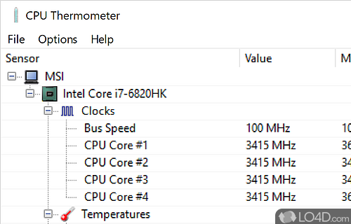 CPU Thermometer Screenshot