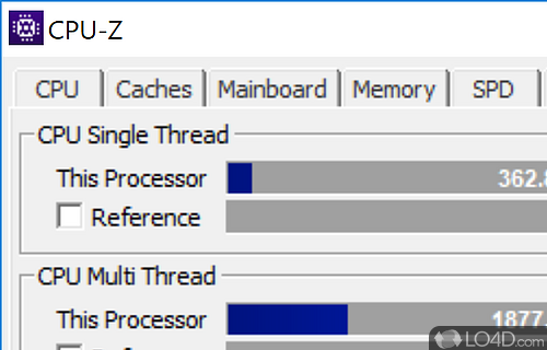 Provides detailed information in regards to the existing operating system - Screenshot of CPU-Z