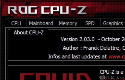 Cpu-z - Screenshot of CPU-Z ROG