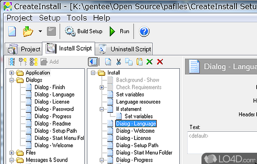 Screenshot of CreateInstall Free - Create shortcuts in any locations, unpack and/or copy the necessary files