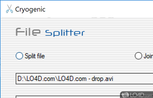 Split and join large files with ease - Screenshot of Cryogenic FileSplitter