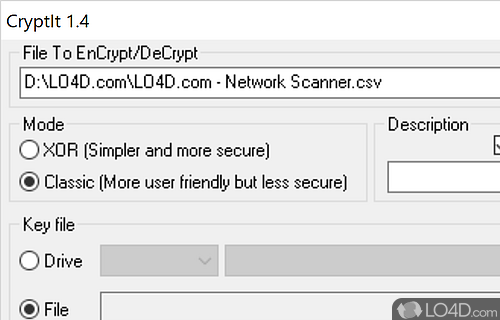 User interface - Screenshot of CryptIt