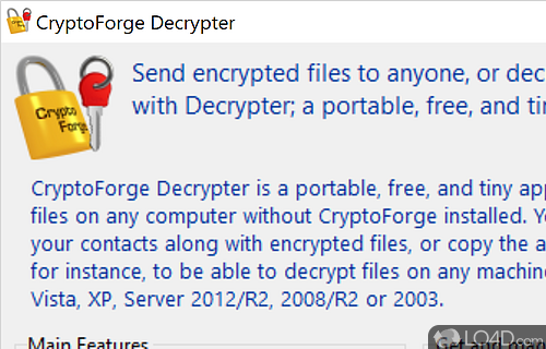 Screenshot of CryptoForge - Protect text and files from unwanted access